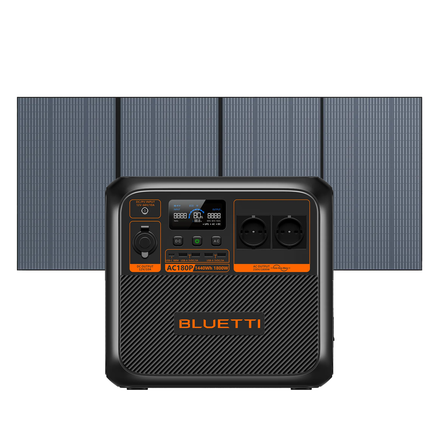 BLUETTI AC180P Station électrique portable | 1 800 W / 1 440 Wh - KARIB'LIGHT