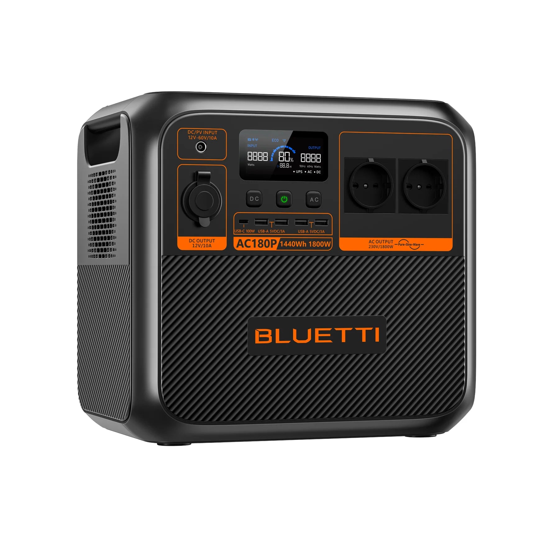 BLUETTI AC180P Station électrique portable | 1 800 W / 1 440 Wh - KARIB'LIGHT