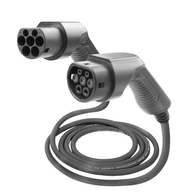 CARPLUG Câble de recharge Noir - Type 2 - Type 2 - 7m - 22kW (3 phases 32A) - T2 T2 + Housse - KARIB'LIGHT