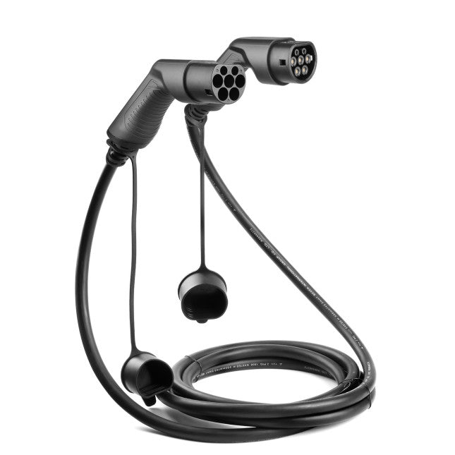 Câble de recharge Noir - Type 2 - Type 2 - 7m - 7,4kW (1 phase 32A) - T2 T2 + Housse - KARIB'LIGHT